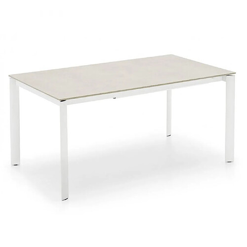 Inside 75 Table extensible 6 couverts EMINENCE EVO 155 cm structure métal plateau mélaminé beige