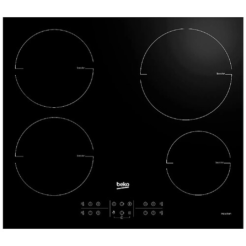 Table de cuisson à induction 60cm 4 foyers 7200w noir - HII64200MT - BEKO