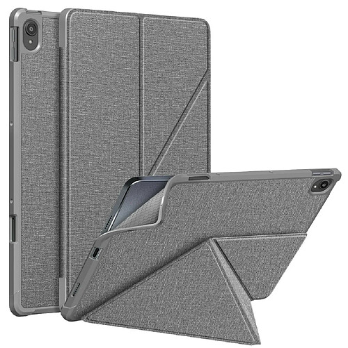 Etui en PU avec support origami gris pour votre Lenovo Tab P11 2020 11 pouces TB-J606F