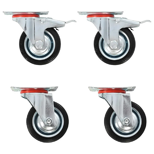 vidaXL Roulettes pivotantes 4 pcs 75 mm