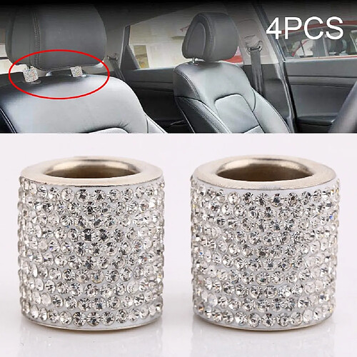 Wewoo 4 pcs oreiller tête de cristal de voiture modifié décoration blanc