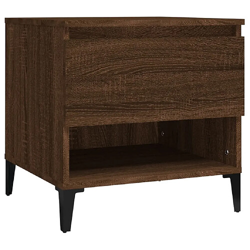 Maison Chic Table d'appoint | Table Basse Chêne marron 50x46x50 cm Bois d'ingénierie -GKD18581