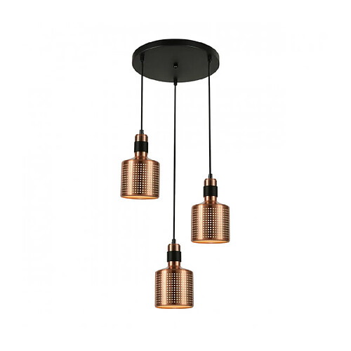 Luminaire Center Suspension moderne Restenza Cuivre, hauteur 38 Cm