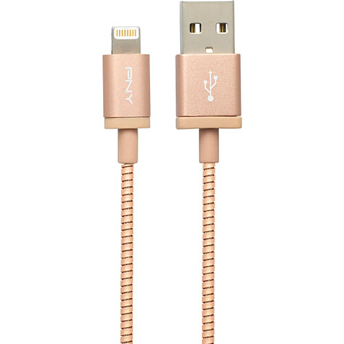 PNY Câble charge et synchronisation USB A/Lightning MFI 2.4A 1,2m Rose