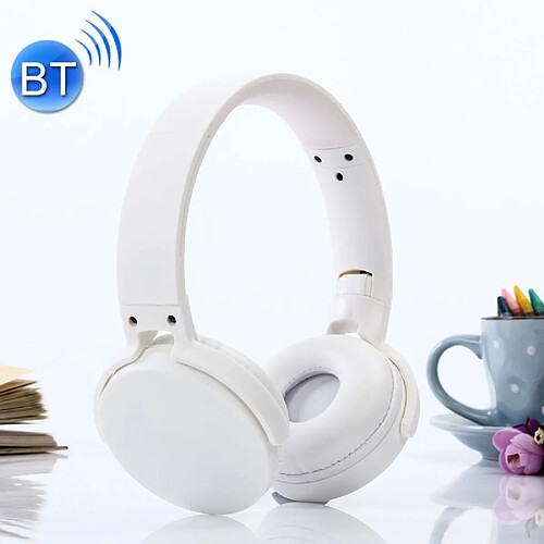 Wewoo Casque Bluetooth pour iPhone Bandeau pliant stéréo sans fil Casque support audio de 3,5 mm d'entrée et d'appels mains libres l'pour iPhone iPad iPod Samsung HTC Xiaomi d'périphériques blanc