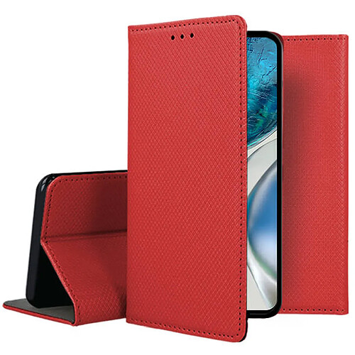 Htdmobiles Housse pour Motorola Moto G52 4G / G82 5G - etui coque pochette portefeuille + verre trempe - ROUGE MAGNET