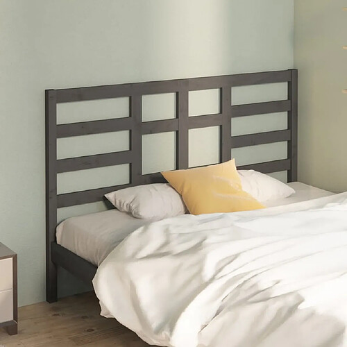 Maison Chic Tête de lit scandinave,Meuble de chambre Gris 166x4x104 cm Bois massif de pin -MN17165