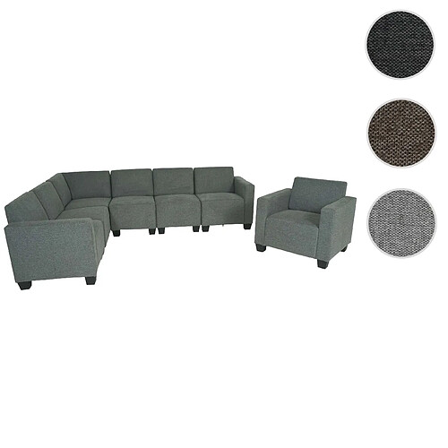 Mendler Modular Sofa-System Ensemble de canapés Lyon 6-1, tissu/textile ~ gris