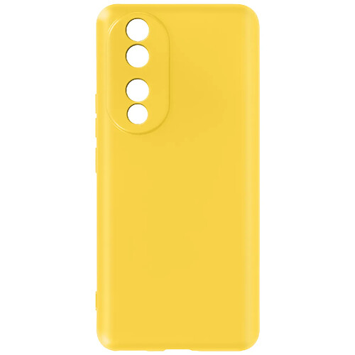 Avizar Coque pour Honor 90 Silicone Semi-rigide Soft-touch avec Dragonne Jaune