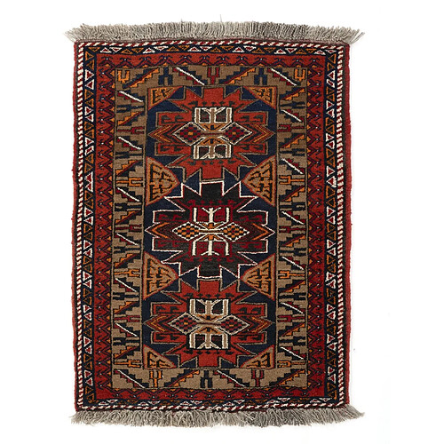 Vidal Tapis de laine 112x83 brun Afghan