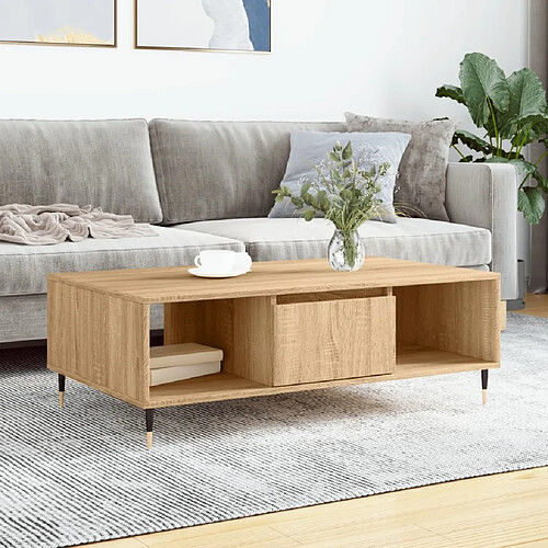 Maison Chic Table basse,Table Console Table d'appoint, Table pour salon chêne sonoma 104x60x35 cm bois d'ingénierie -MN44960