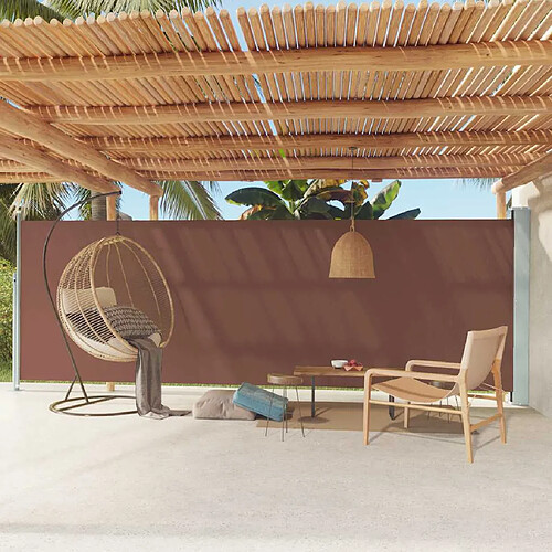 vidaXL Auvent latéral rétractable de patio 180x600 cm Marron