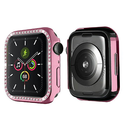 Coque en TPU en strass brillant rose pour votre Apple Watch Series 7 41mm