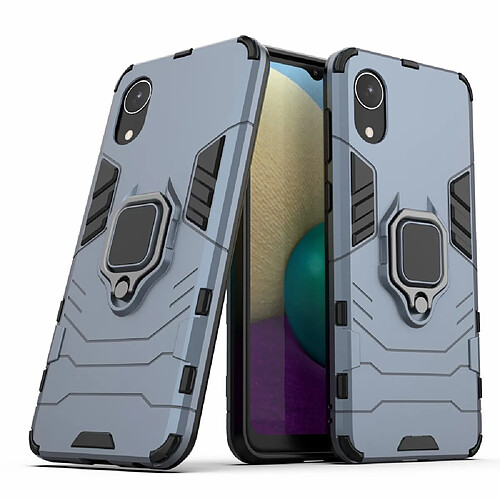 Coque en TPU anti-rayures, antichoc avec béquille bleu foncé pour votre Samsung Galaxy A03 Core