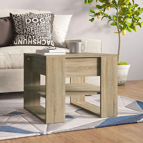 vidaXL Table basse chêne sonoma 55,5x55x45 cm bois d'ingénierie