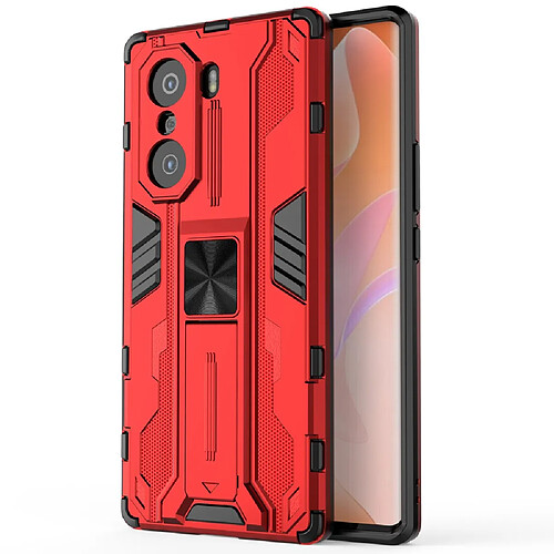 Coque en TPU antichoc, double couche avec béquille rouge pour votre Honor 60