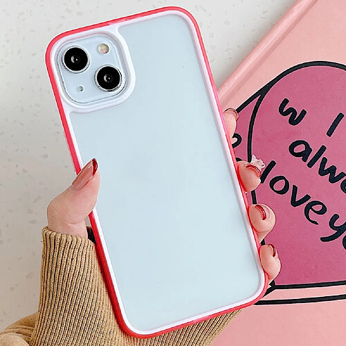 Coque en TPU + acrylique bicolore rouge pour votre iPhone 13 6.1 pouces