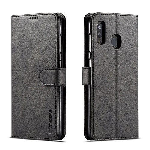 Wewoo Housse Coque Pour Galaxy A60 LC.IMEEKE Calf Texture en cuir à rabat horizontalavec support et fentes cartes et portefeuille noir