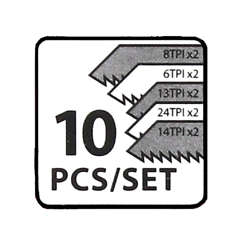 Makita assortiment A: Lames de scie sauteuse pour bois et métal - différentes lames pour scies sauteuses avec arbre en T,10 pcs. + Coffret de rangement ( B-44410 )