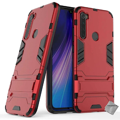 Htdmobiles Coque rigide anti choc pour Xiaomi Redmi Note 8T + film ecran - ROUGE