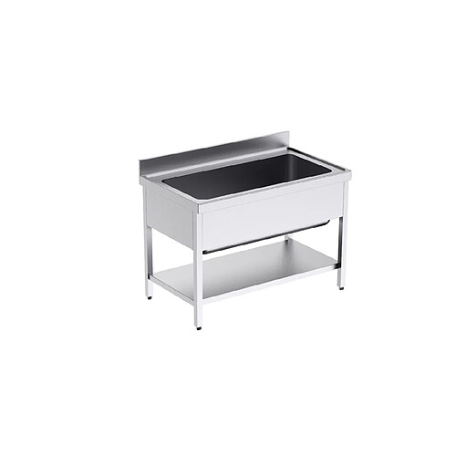 Plonge Inox avec Bâti et Etagère 1 Bac Grande Capacité Gamme 700 - Distform