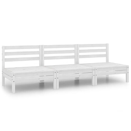 Maison Chic Salon de jardin 3 pcs - Table et chaises d'extérieur - Mobilier/Meubles de jardin Moderne Blanc Bois de pin massif -MN55064