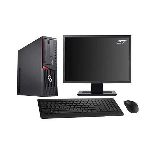 PC Fujitsu E920 DT 27" Gaming GTX 1050Ti i5-4570 RAM 16Go 240Go SSD + 2To W10 · Occasion