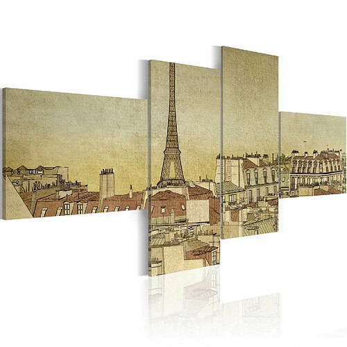 Paris Prix Tableau Imprimé Chic Parisien dans un Style Rétro 45 x 100 cm