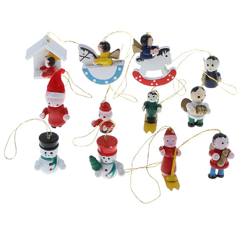 12pc pendentif décorations suspendues ornement d'arbre de noël pour style maison 2