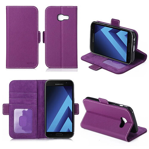 Xeptio Housse luxe Samsung Galaxy A3 2017 portefeuille violette avec stand et porte cartes - Etui coque