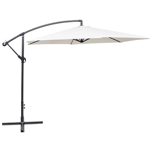 Helloshop26 Parasol meuble de jardin en porte-à-faux 3 m blanc sable 02_0008598