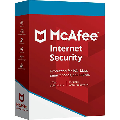 McAfee Internet Security - Licence 1 an - 10 appareils