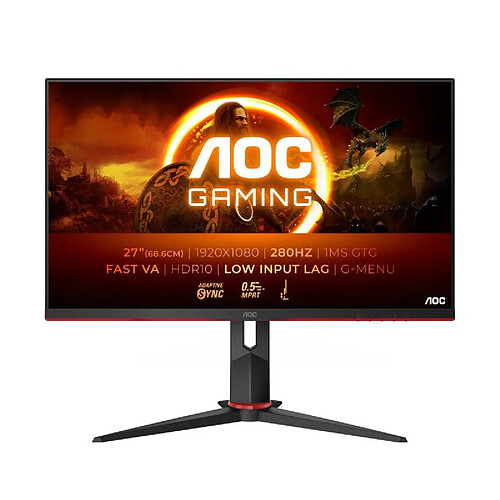 AOC G2 27G2ZN3 BK écran plat de PC 68,6 cm (27") 1920 x 1080 pixels Full HD LCD Noir, Rouge