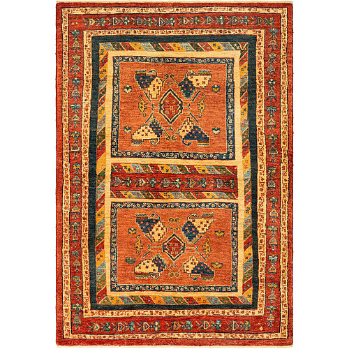 Vidal Tapis de laine 161x112 rouge Kashkuli