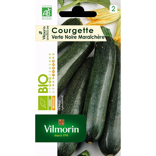 Graines Courgette Verte Noire maraîchère VILMORIN Bio