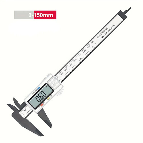 Outil de mesure à pied à coulisse micromètre numérique en plastique 6 pouces 150 mm avec grand écran LCD