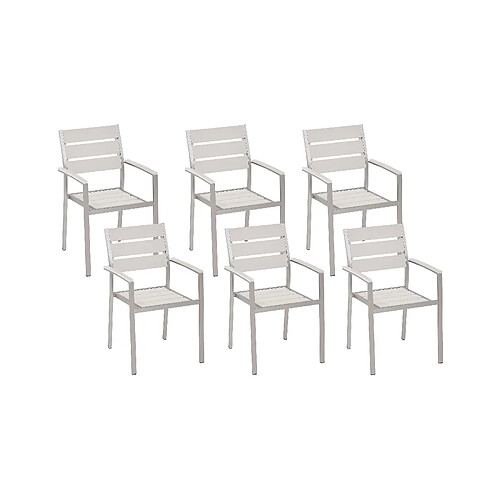 Beliani Lot de 6 chaises VERNIO Bois d'ingénierie Blanc