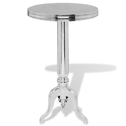 vidaXL Table auxiliaire ronde Aluminium Argenté