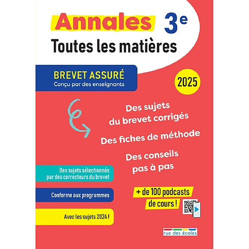 Annales toutes les matières 3e : 2025