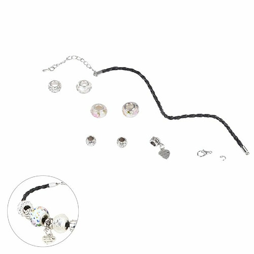 Paris Prix Kit Bracelet Mode Charms 9cm Blanc Nacré