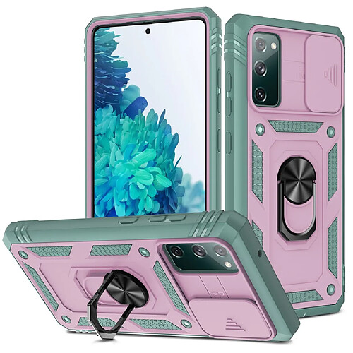 Coque en TPU 3-en-1 rose/vert pour votre Samsung Galaxy S20 FE/S20 Fan Edition/S20 FE 5G/S20 Fan Edition 5G