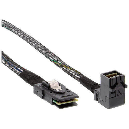 Câble InLine® Mini SAS HD SFF-8643 coudé sur SFF-8087 avec bande latérale de 1 m