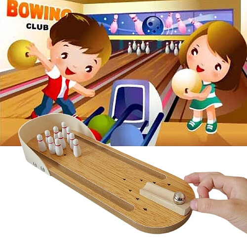 Wewoo Jouet en bois pour les enfants et les adultes, taille: 29,5 x 10 cm Table de bureau classique Ball Toy Mini jeu de bowling en