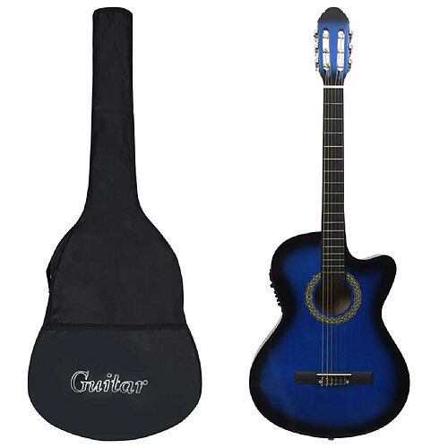 vidaXL Jeu de guitare 12pcs occidental avec égaliseur et 6 cordes Bleu