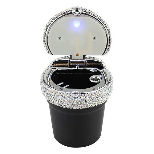 Universal Rhinestone Cendrier Portable Voiture Avec Lumière LED Cristal Diamant Cendrier Voiture Palette Palette Rangement Coupe Porte Pièces Auto Pour Fille |