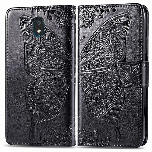 Wewoo Housse Coque Pour LG K30 2019 Butterfly Love Flower Embossed Horizontal en cuir avec support lanière fente carte portefeuille noir