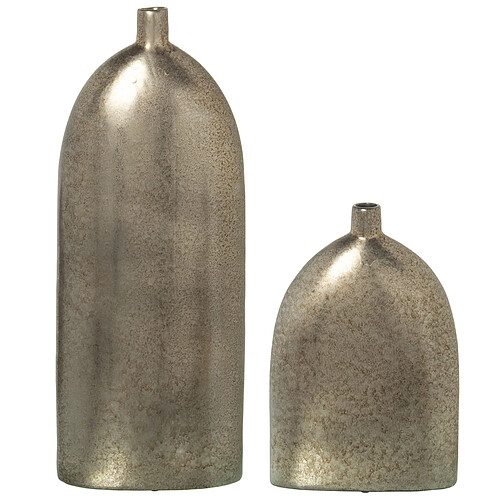 Ensemble de 2 Vases Alexandra House Living Argenté Céramique 16 x 19 x 51 cm (2 Pièces)