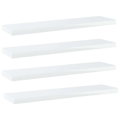 vidaXL Panneaux de bibliothèque 4 pcs blanc brillant bois d’ingénierie