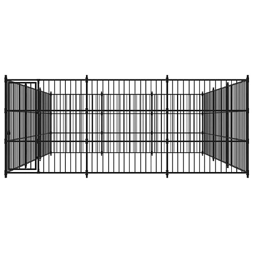 Helloshop26 Chenil extérieur cage enclos parc animaux chien d'extérieur pour chiens 450 x 450 x 185 cm 02_0000357