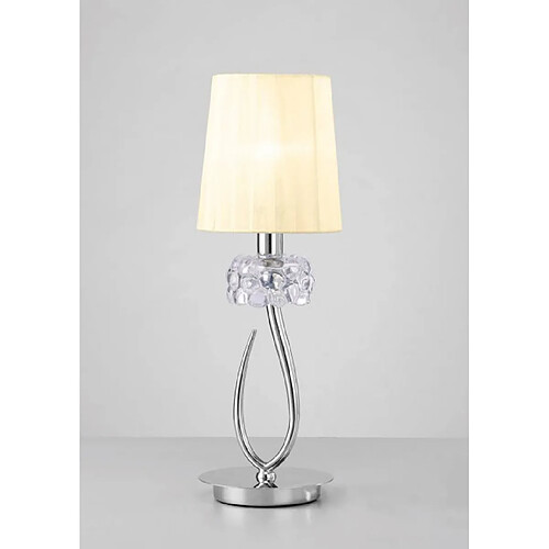 Luminaire Center Lampe de Table Loewe 1 Ampoule E27 Small, chrome poli avec Abat jour crème